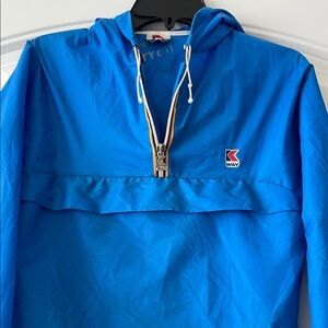 K-Way women's Blue 1/4 Zip Rain Jacket Size 4‎